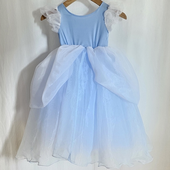 Kids Blue & White Tulle Princess Costume Dress - Picture 4 of 16
